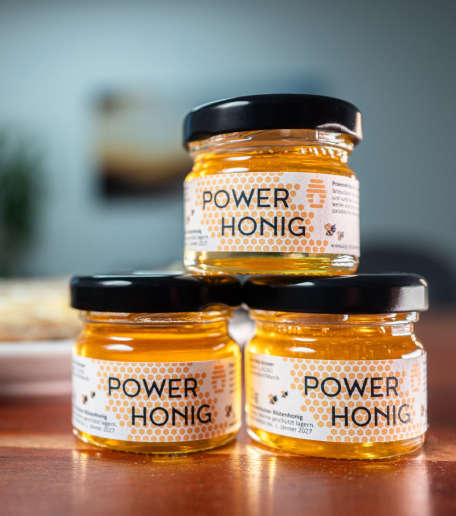 Honiggläser mit APG Power Honig